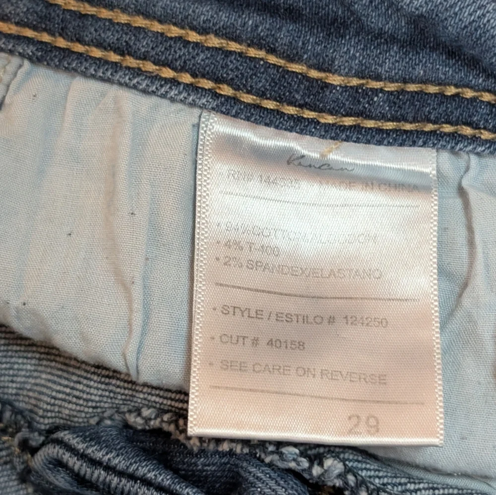 KanCan™ Mom High Rise Jeans Button Fly Shimmer Black SZ 29